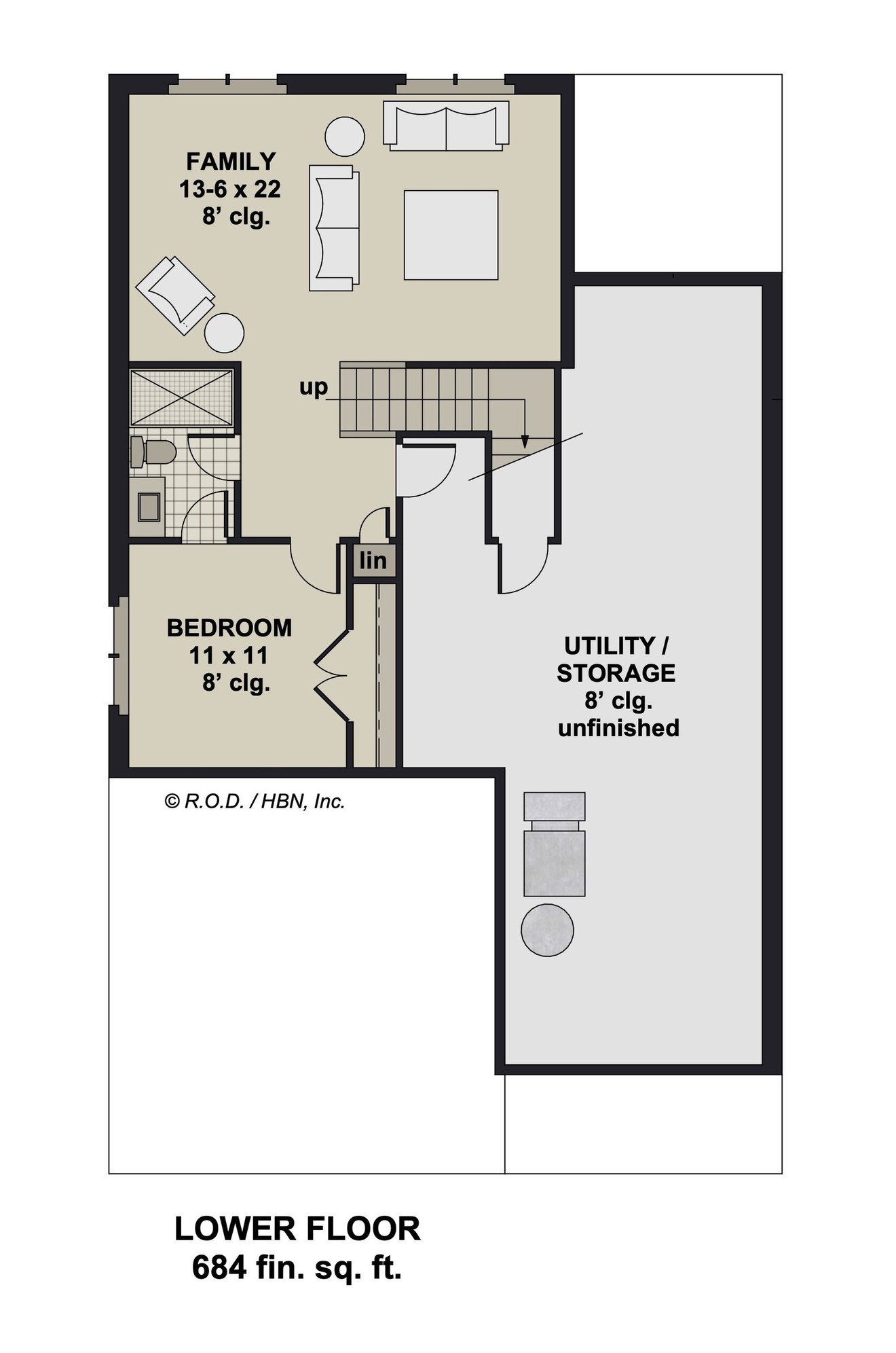 Bungalow House Plan - Tucker 86082 - Basement Floor Plan
