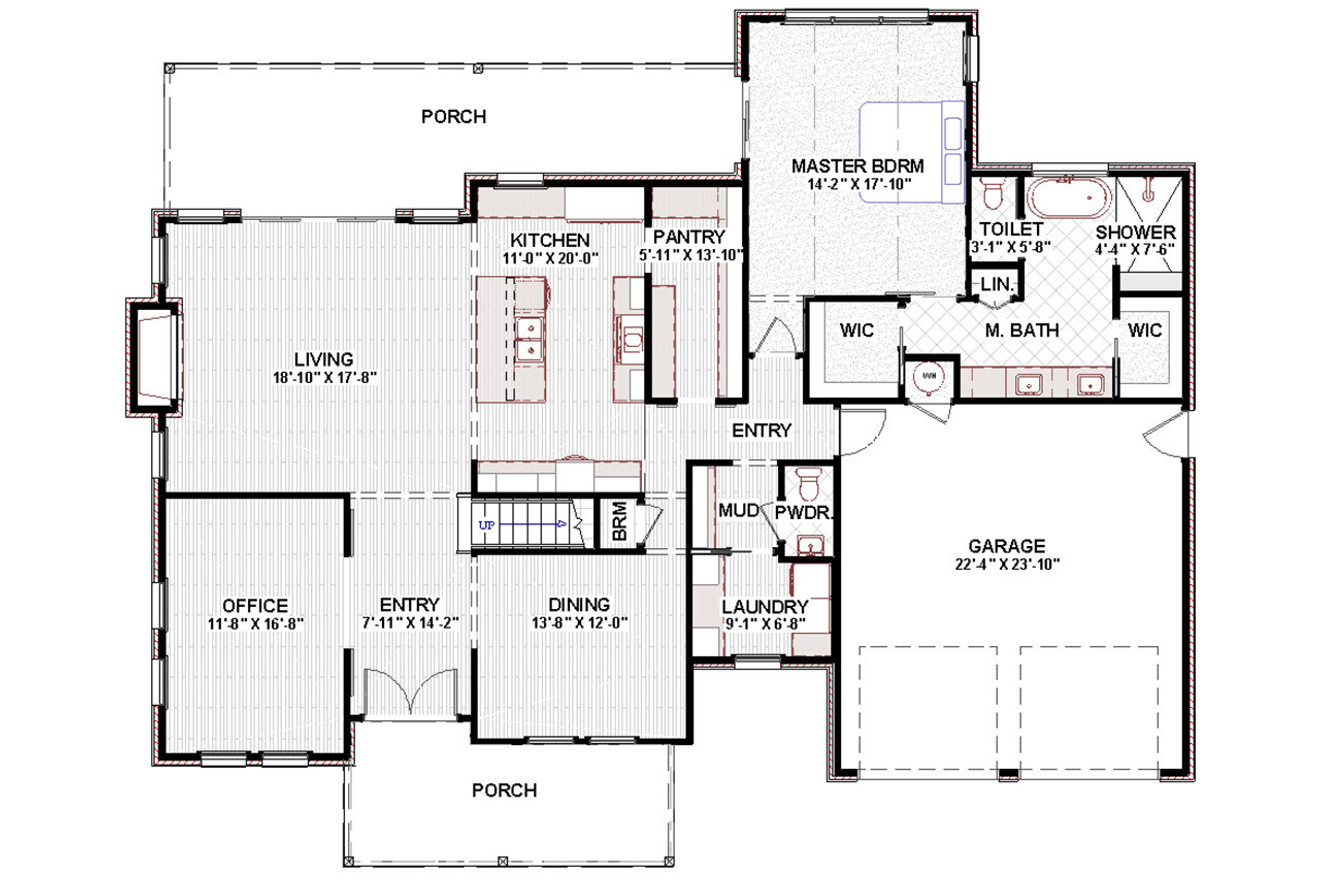 Contemporary House Plan - Joel 84850 - 1st Floor Plan
