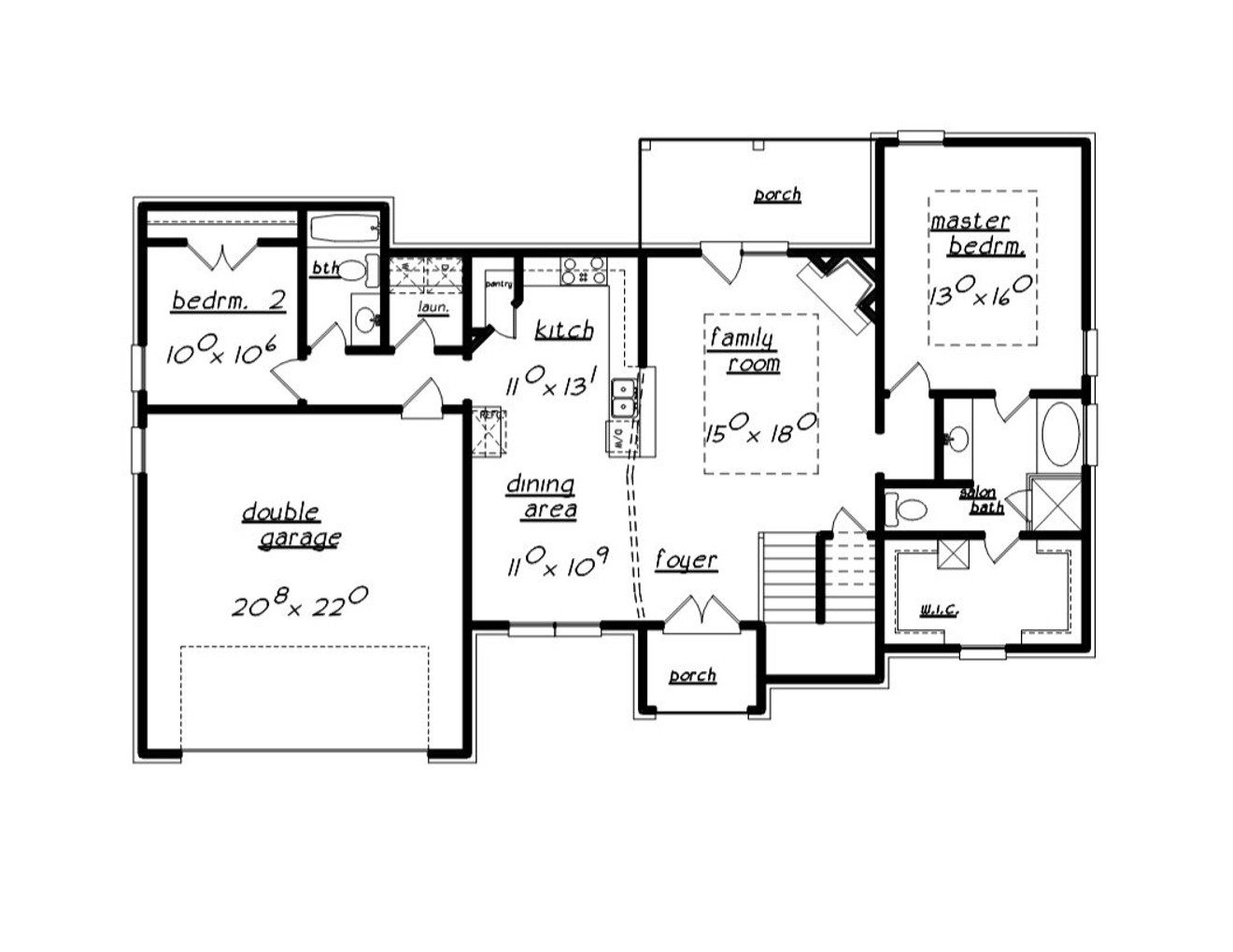 European House Plan - 68924 - 1st Floor Plan