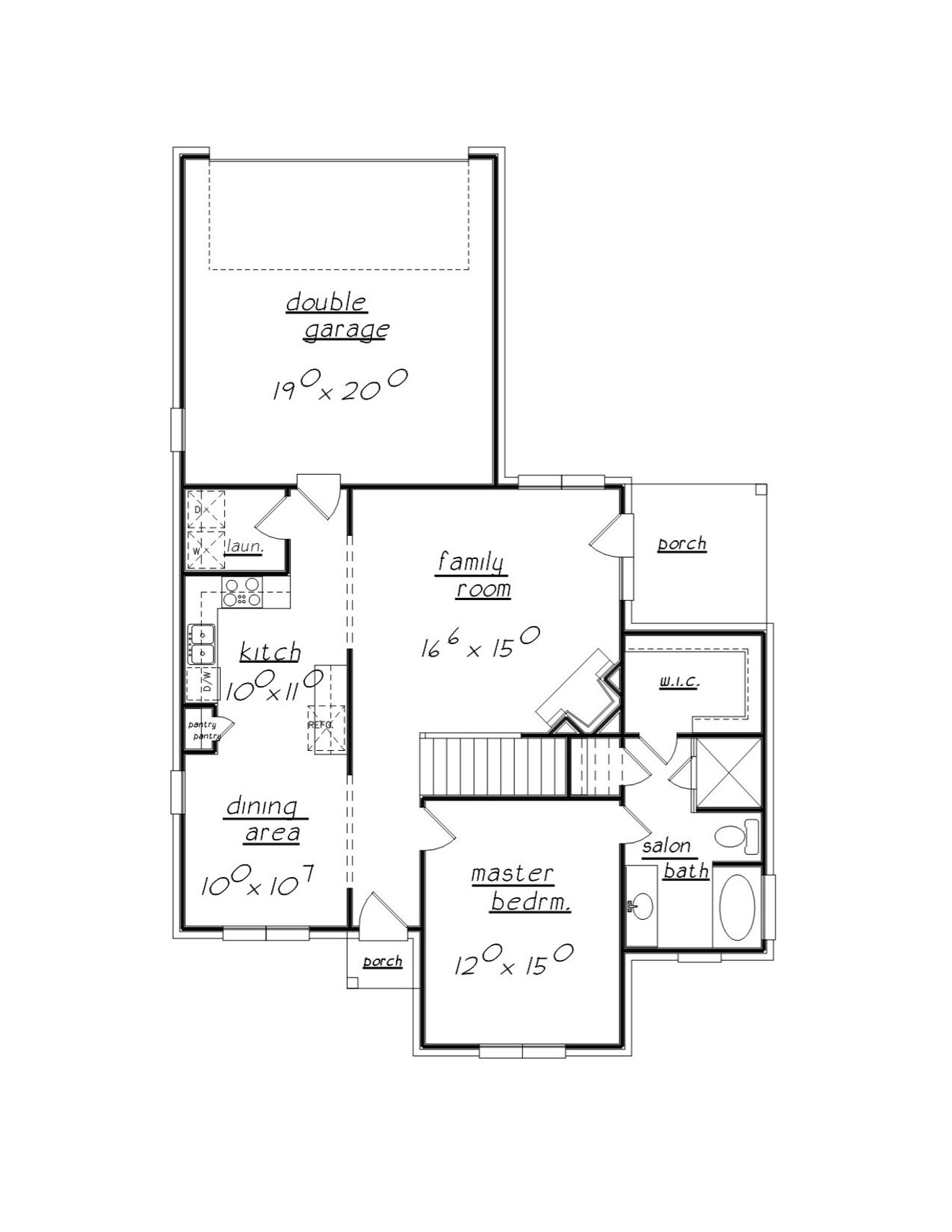 Traditional House Plan - 95810 - 1st Floor Plan
