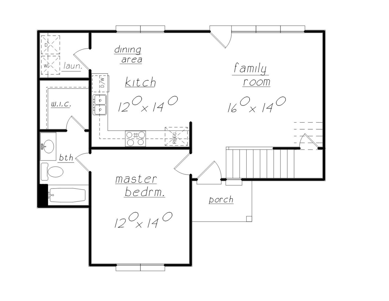 Cottage House Plan - 59760 - 1st Floor Plan