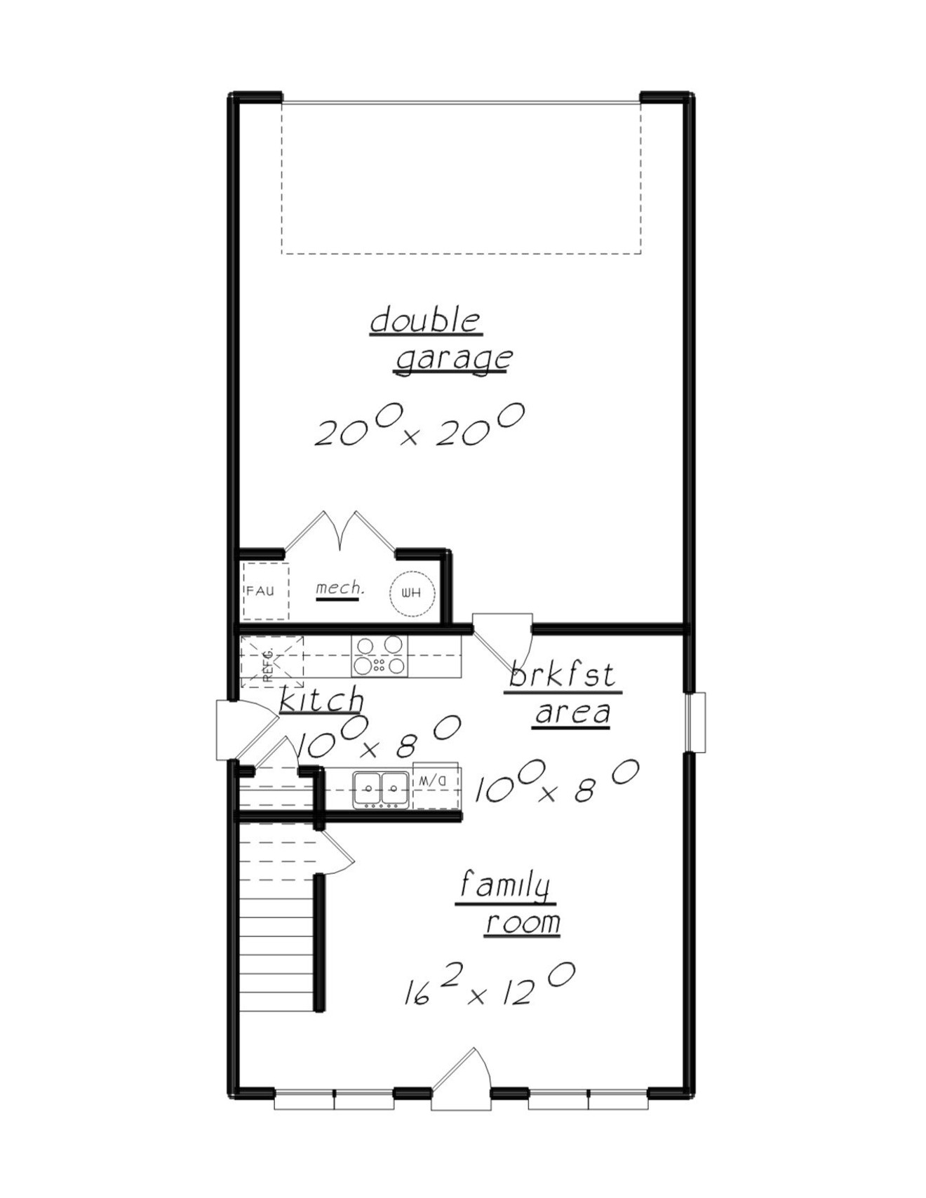 Traditional House Plan - 37966 - 1st Floor Plan