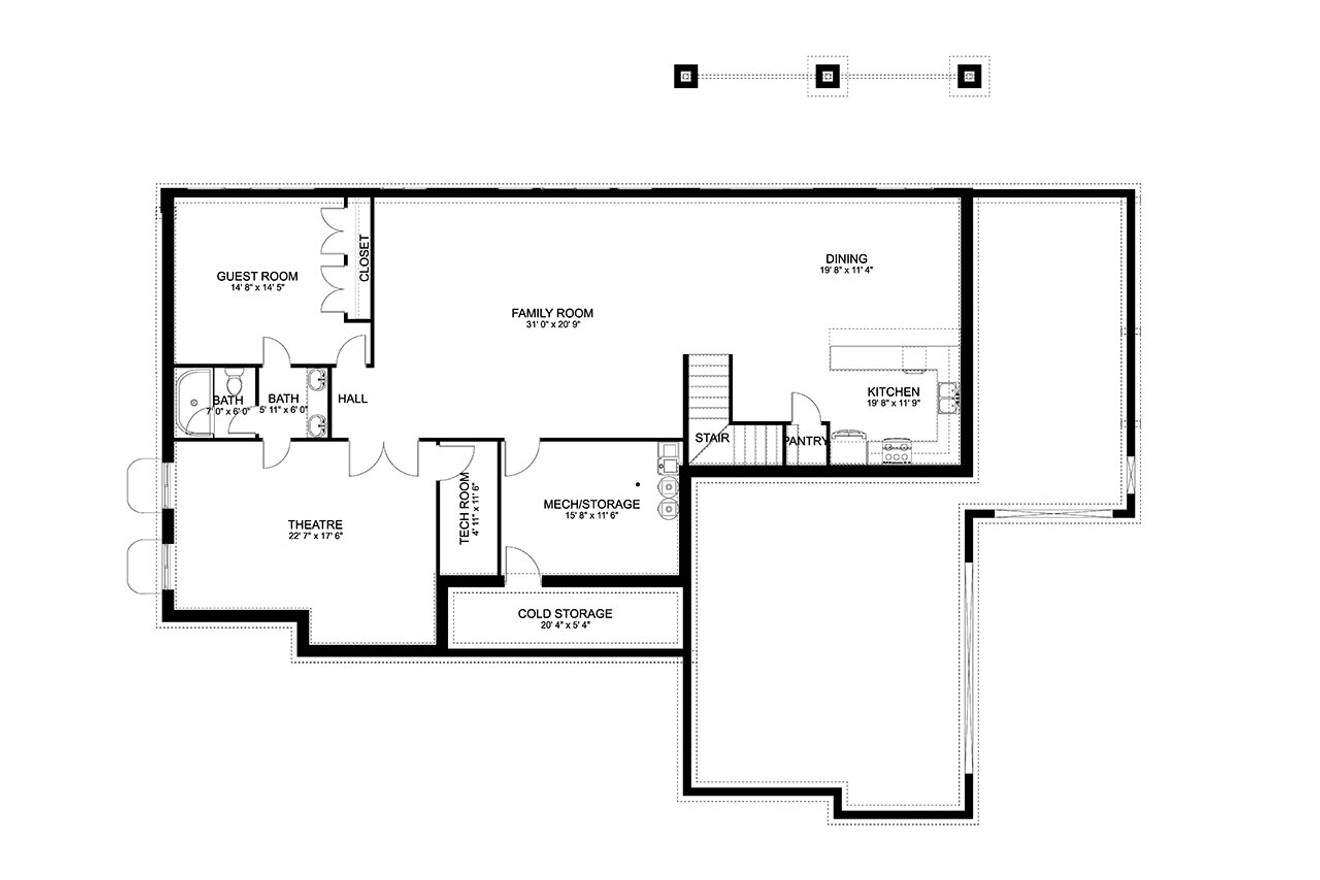 European House Plan - Tarifa 30772 - Basement Floor Plan