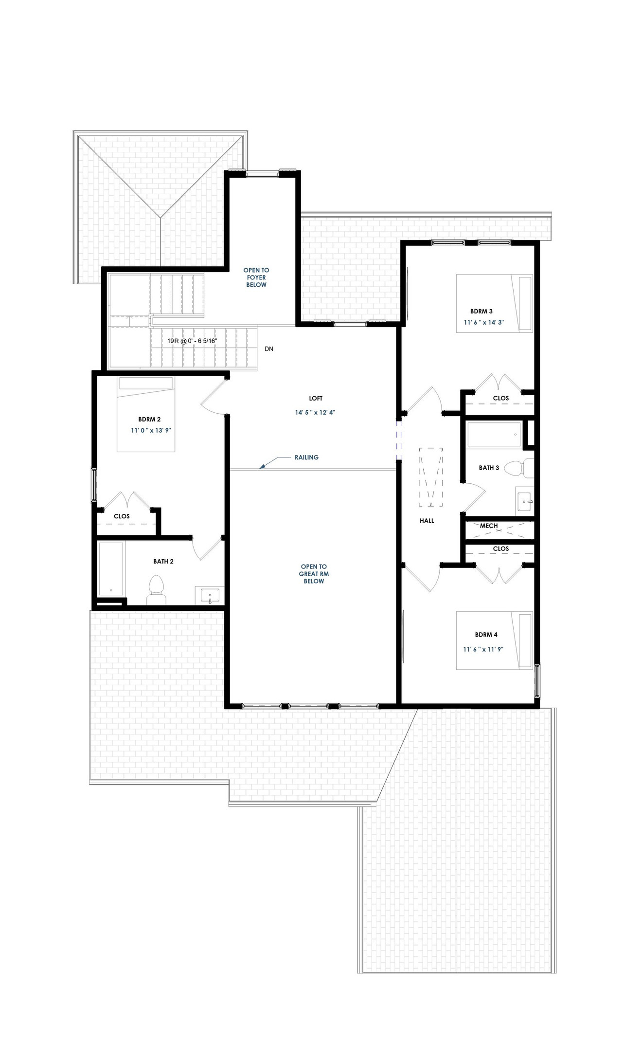 Contemporary House Plan - 64154 - 2nd Floor Plan