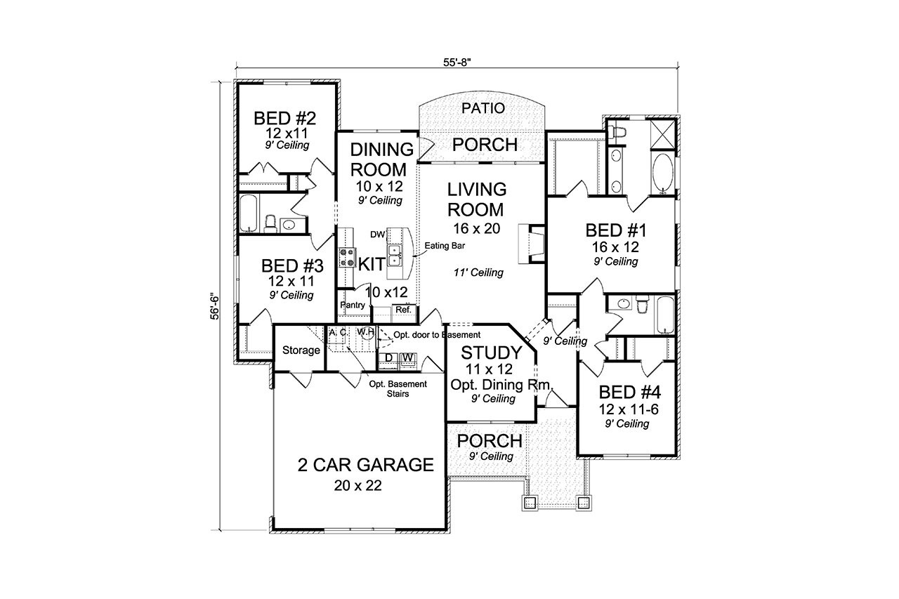 Cottage House Plan - Silverspring 17927 - 1st Floor Plan