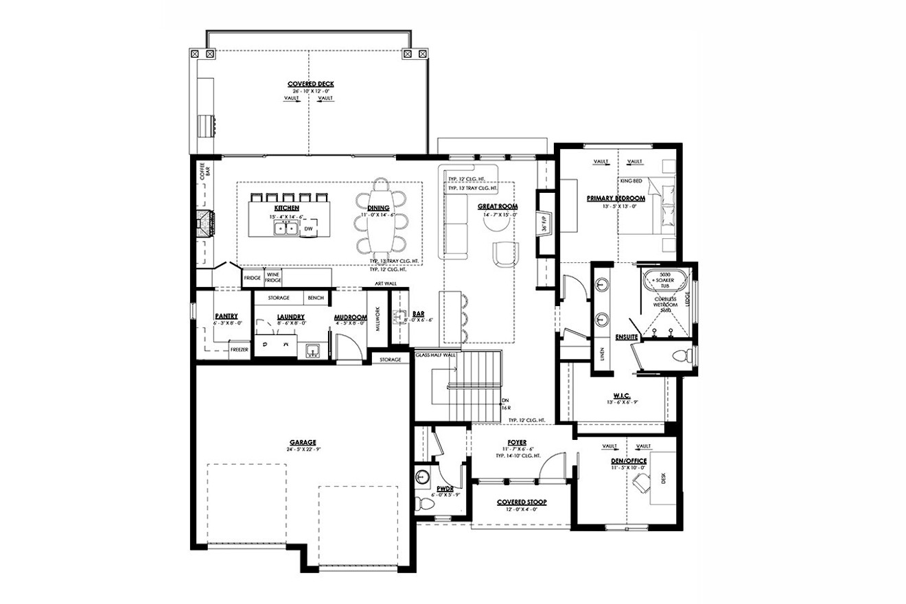 Contemporary House Plan - Oakhaven 39723 - 1st Floor Plan