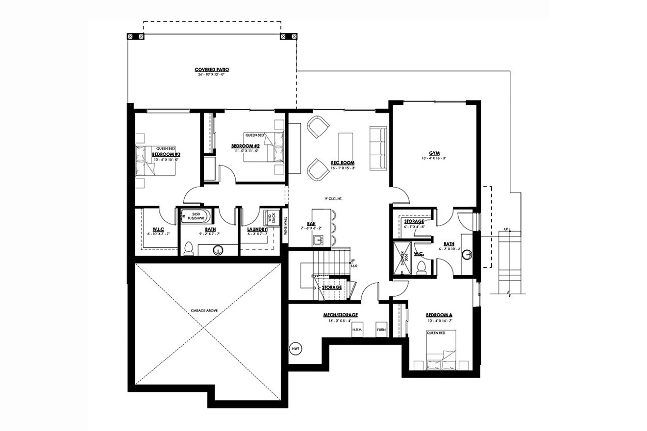 Contemporary House Plan - Oakhaven 39723 - Basement Floor Plan