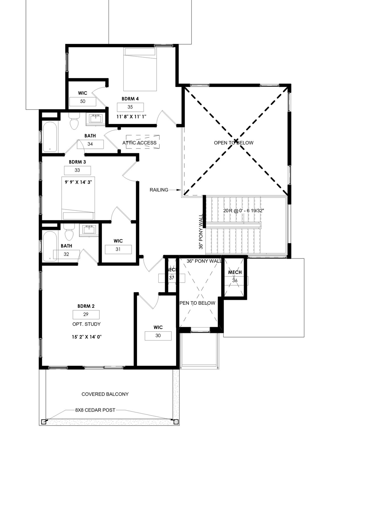 Modern House Plan - 78513 - 2nd Floor Plan