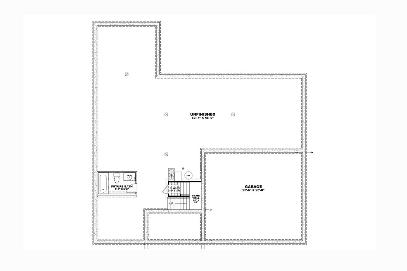 Prairie House Plan - Prairie Days 15709 - Basement Floor Plan