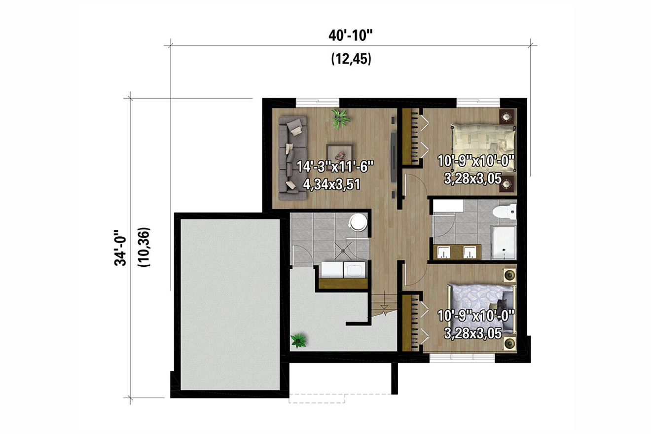 Farmhouse House Plan - 86437 - Basement Floor Plan