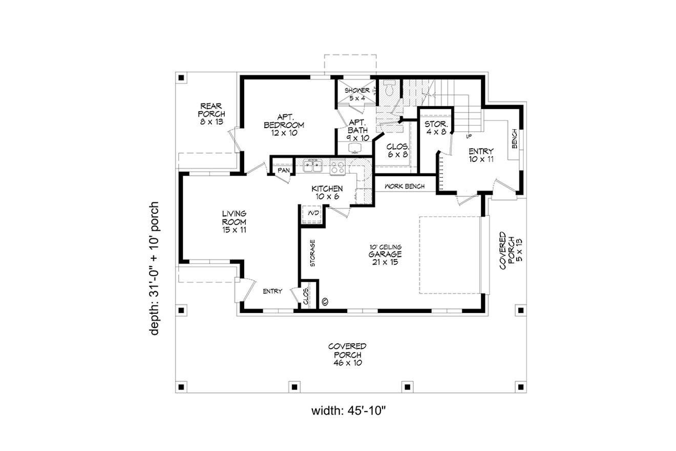 Modern House Plan - Eagle Mountain 2.5 60054 - 1st Floor Plan