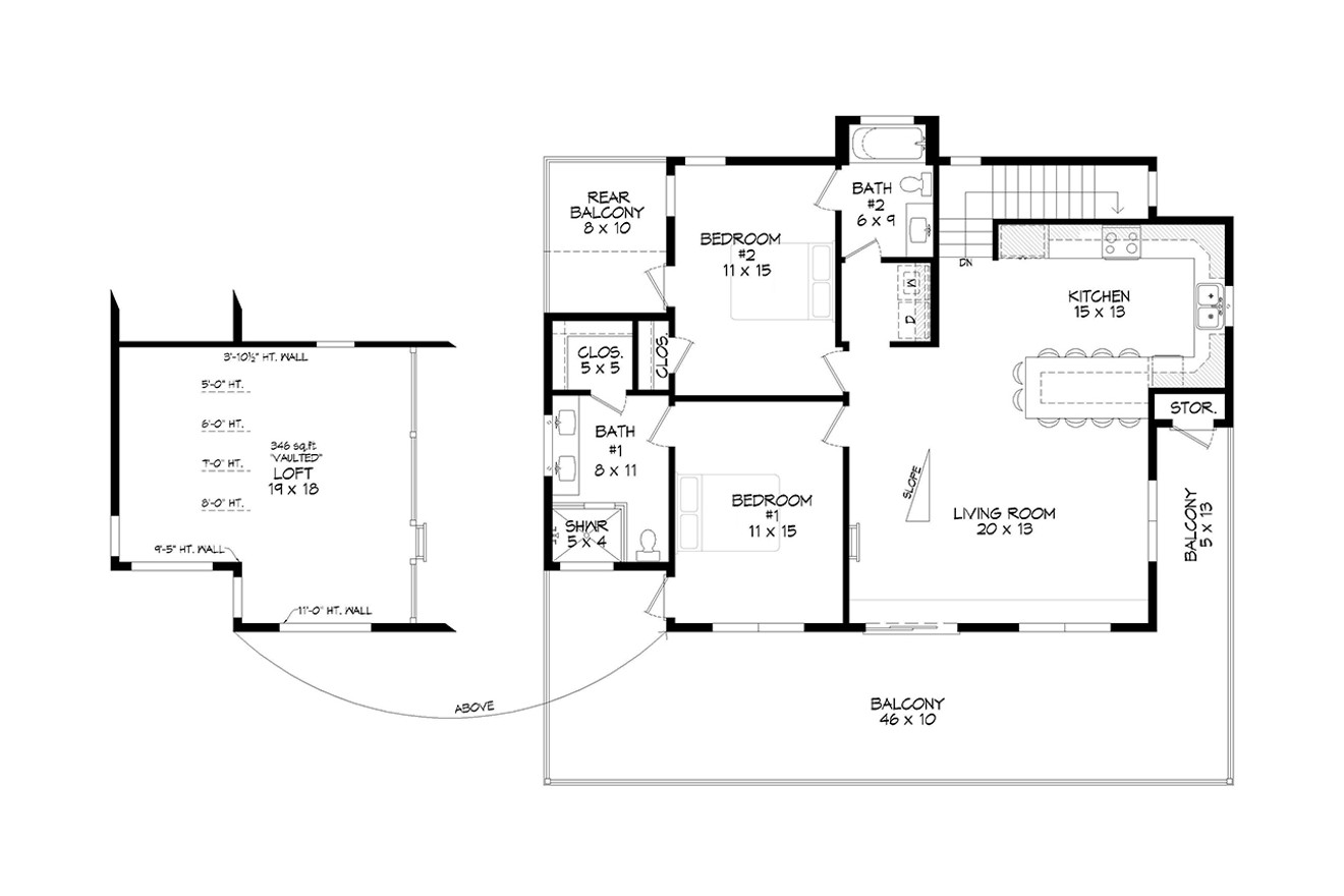 Secondary Image - Modern House Plan - Eagle Mountain 2.5 60054 - 2nd Floor Plan