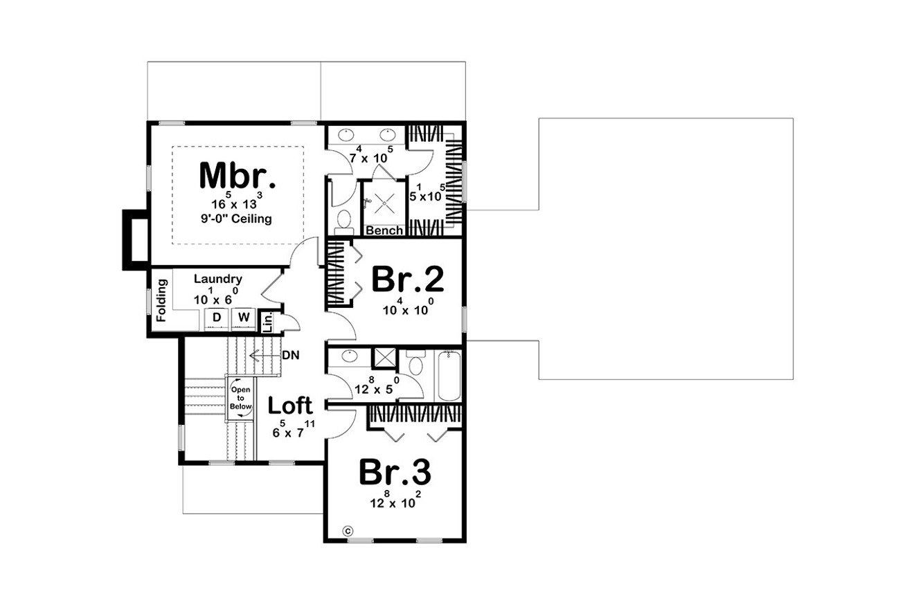 Modern House Plan - Elk Ridge 64128 - 2nd Floor Plan