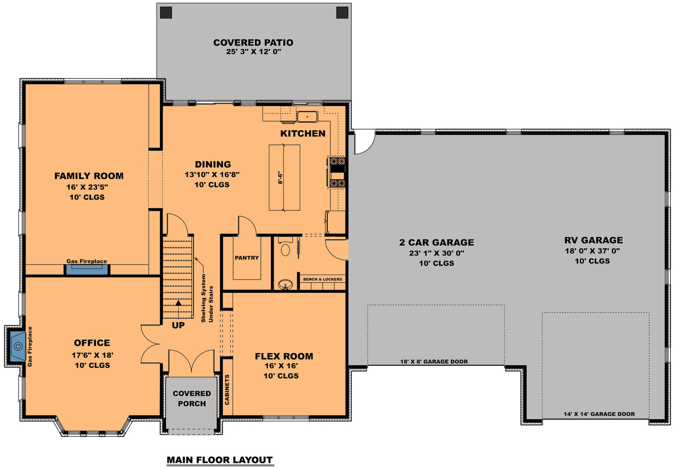 Colonial House Plan - The Twin Brothers 33216 - 1st Floor Plan