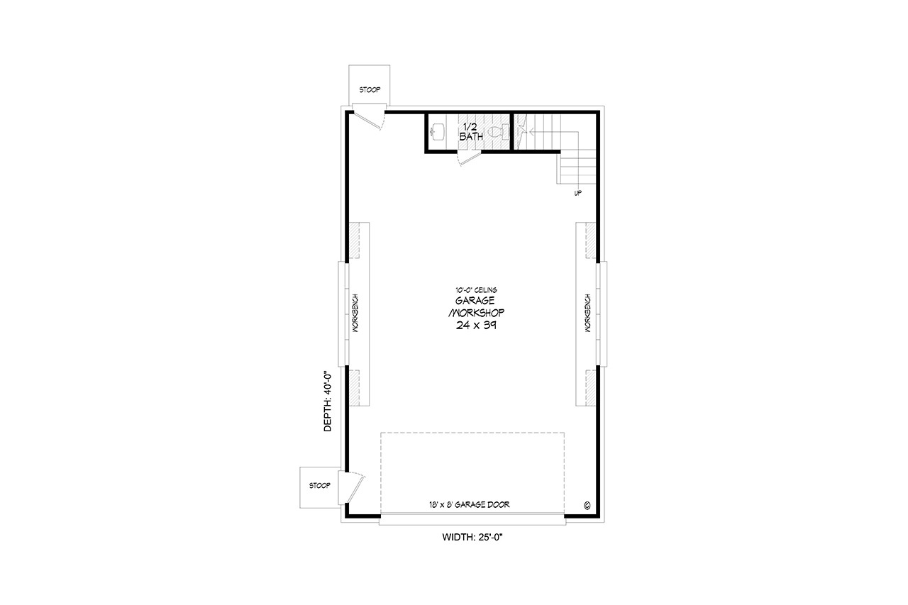 Colonial House Plan - Wulfenstein Garage 66313 - 1st Floor Plan