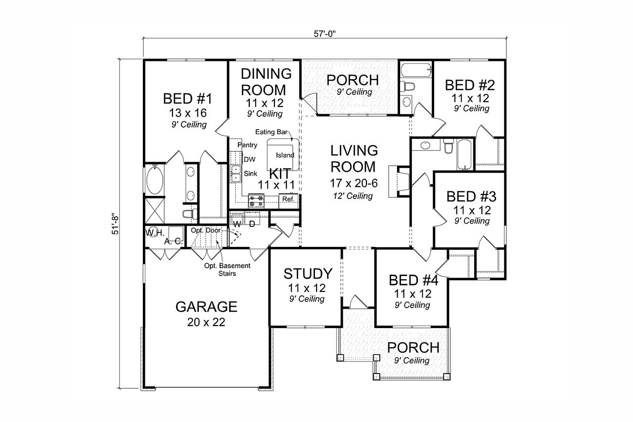 Craftsman House Plan - Haleyville 26352 - 1st Floor Plan