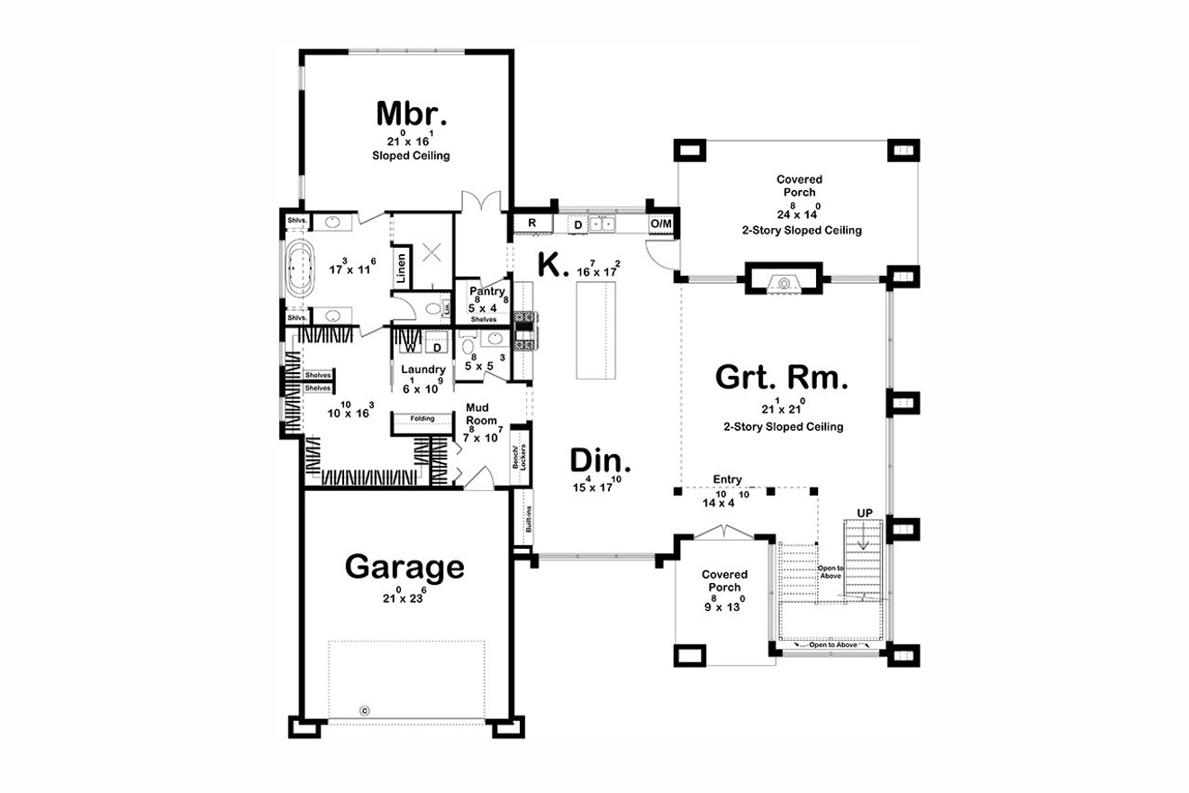 Contemporary House Plan - Maroon Bells 14096 - 1st Floor Plan