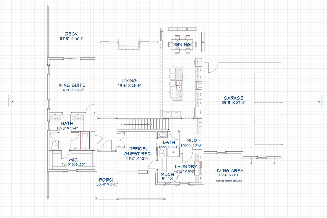 Farmhouse House Plan - 41817 - 1st Floor Plan