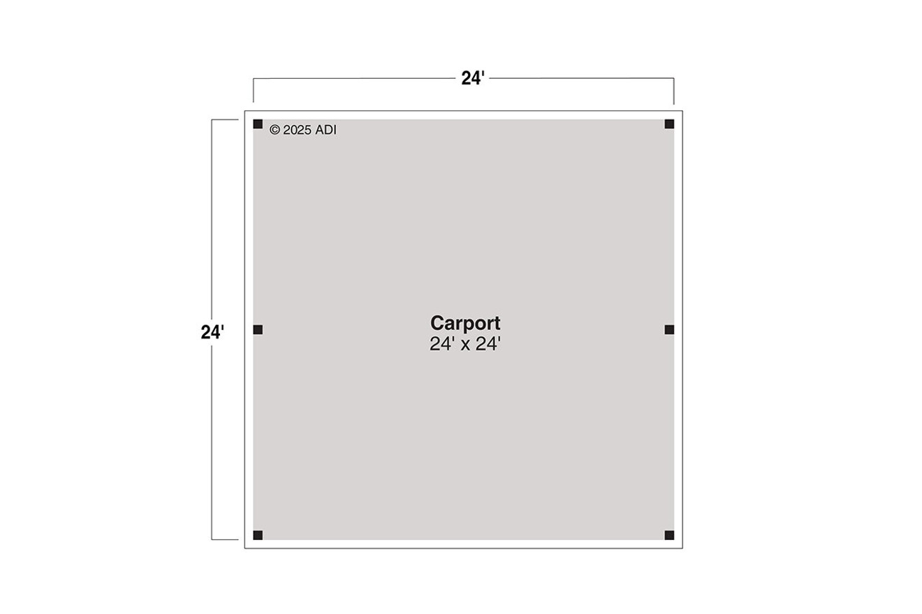 Traditional House Plan - Carport 92375 - 1st Floor Plan
