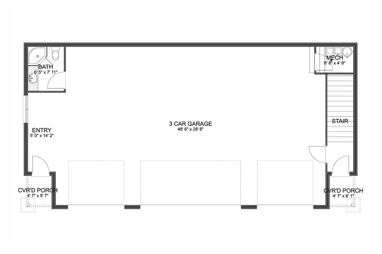 Farmhouse House Plan - Josie Garage 39557 - 1st Floor Plan