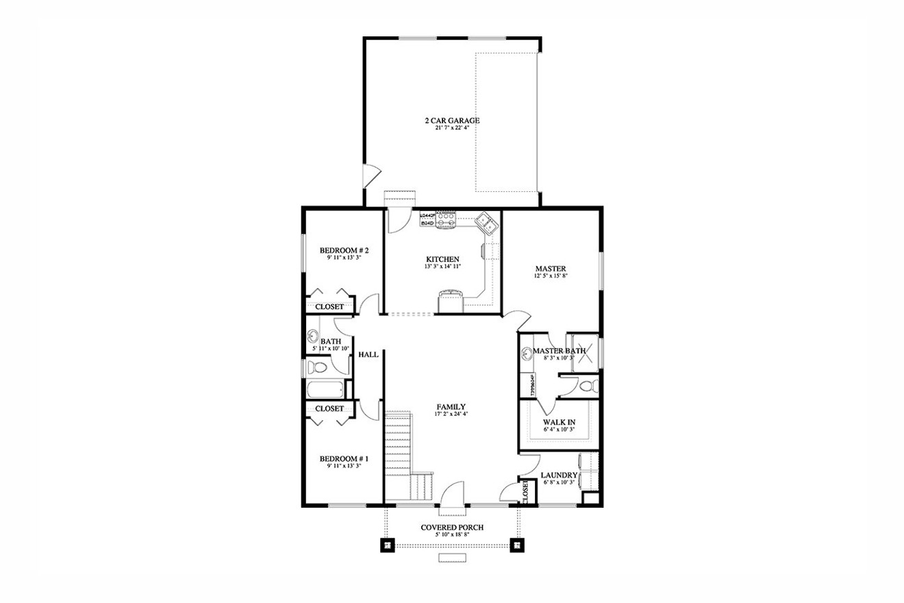 Cottage House Plan - Odobasic 41988 - 1st Floor Plan