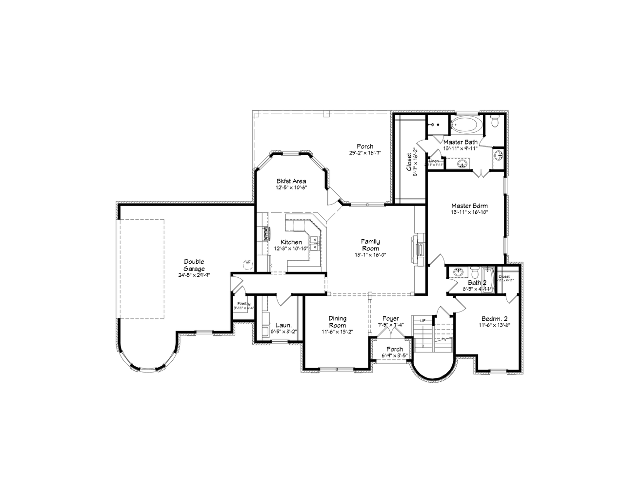 French Country House Plan - 42074 - 1st Floor Plan