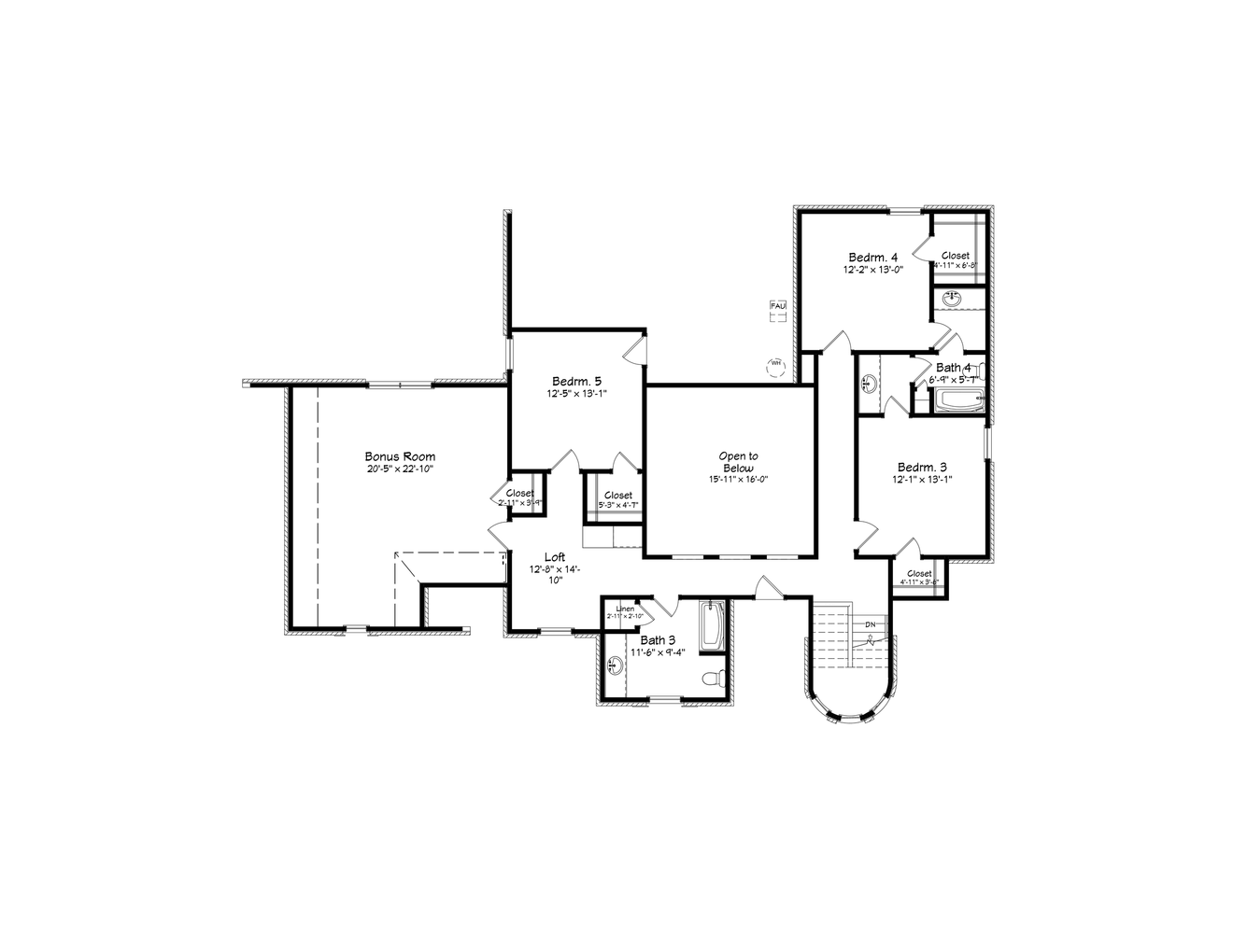 Secondary Image - French Country House Plan - 42074 - 2nd Floor Plan