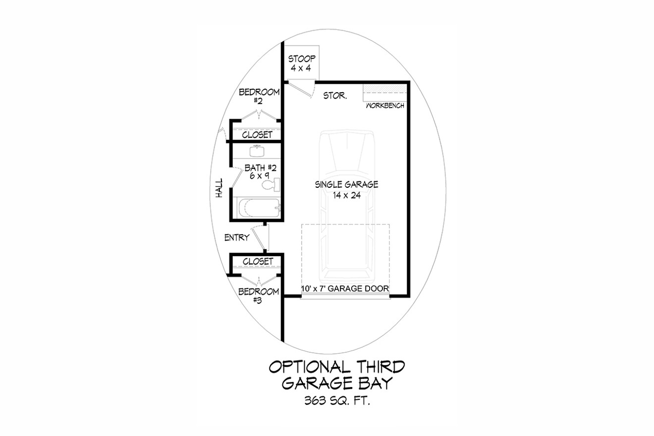Farmhouse House Plan - Sycamore Farmhouse 99903 - Optional Floor Plan