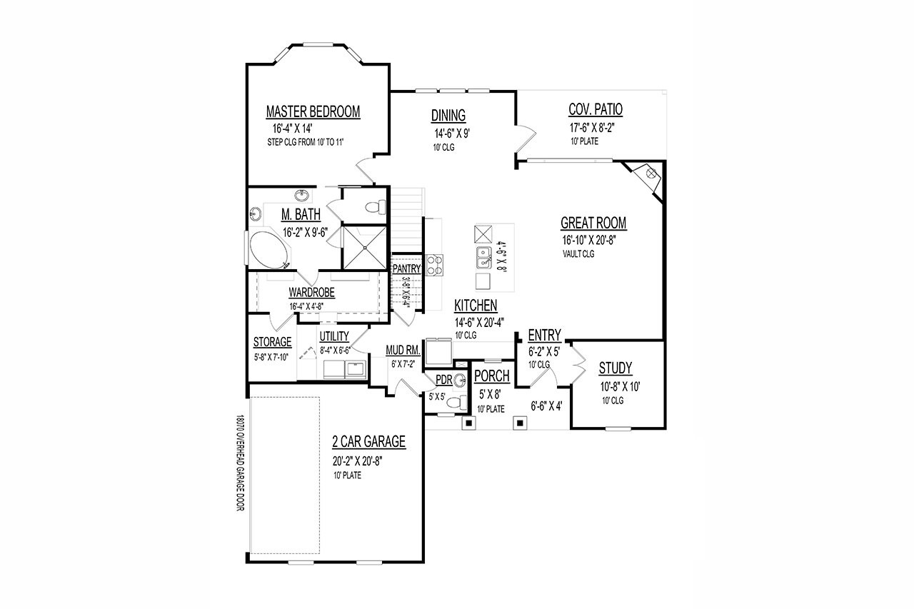 Traditional House Plan - 33884 - 1st Floor Plan