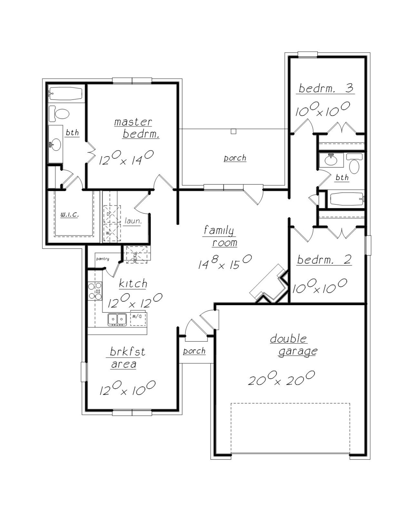 Traditional House Plan - 86436 - 1st Floor Plan