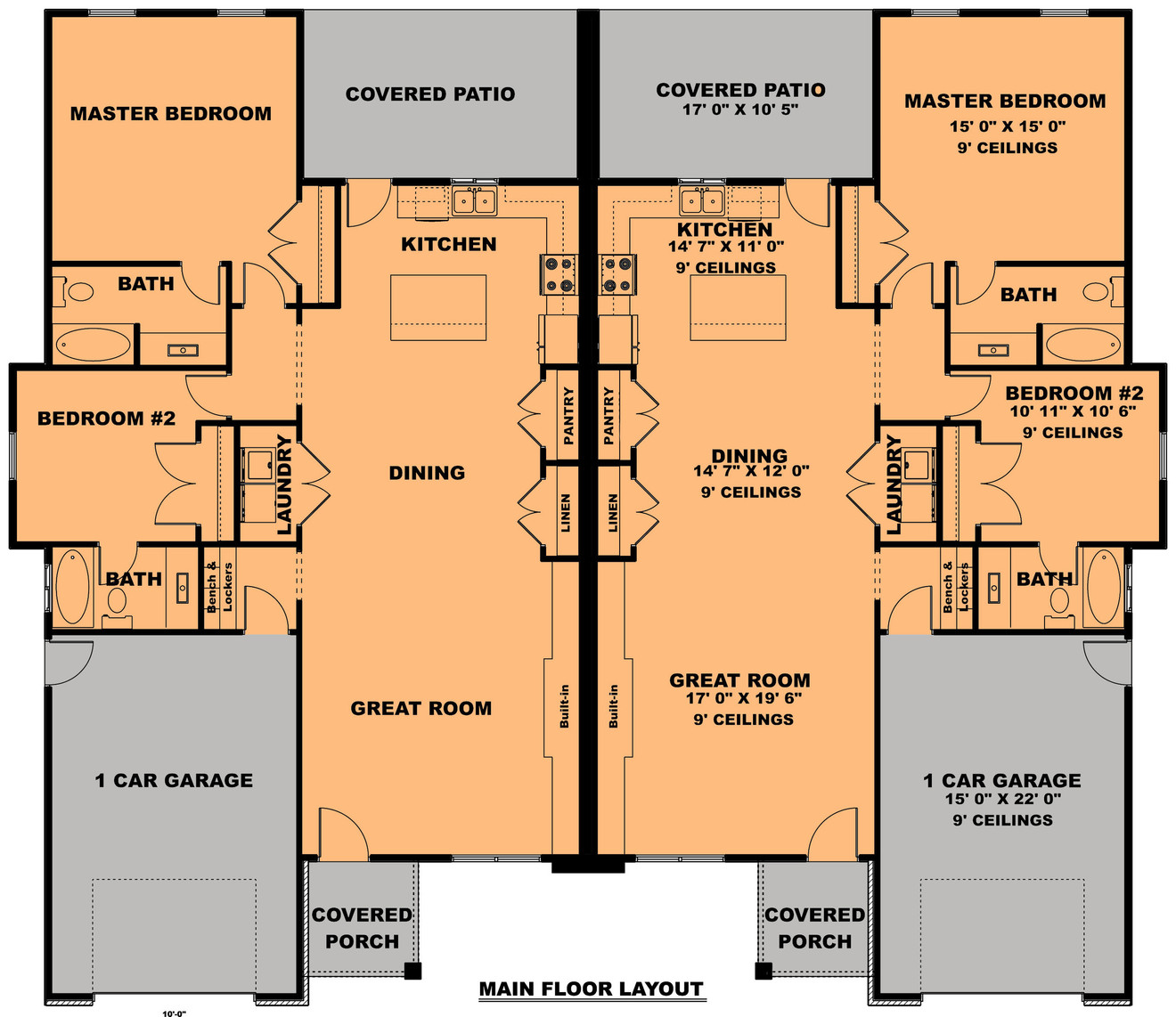 Craftsman House Plan - The Oakland 19325 - 1st Floor Plan
