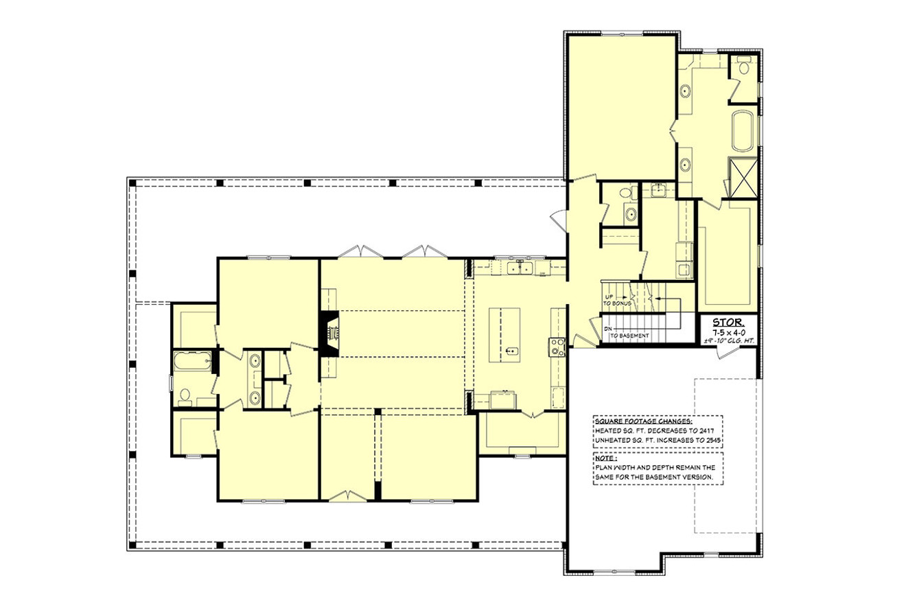 Farmhouse House Plan - Harrison 53603 - Optional Floor Plan