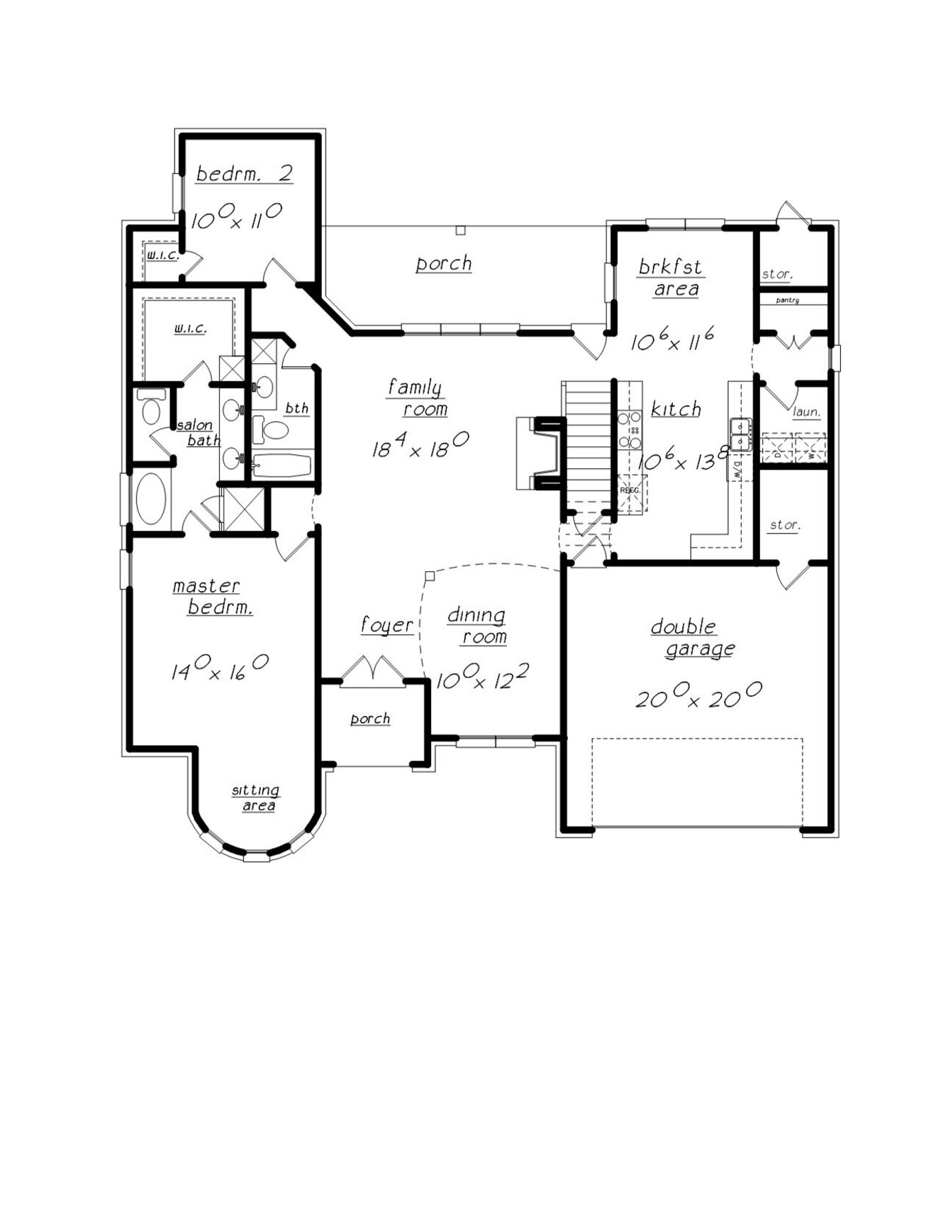 French Country House Plan - 14312 - 1st Floor Plan