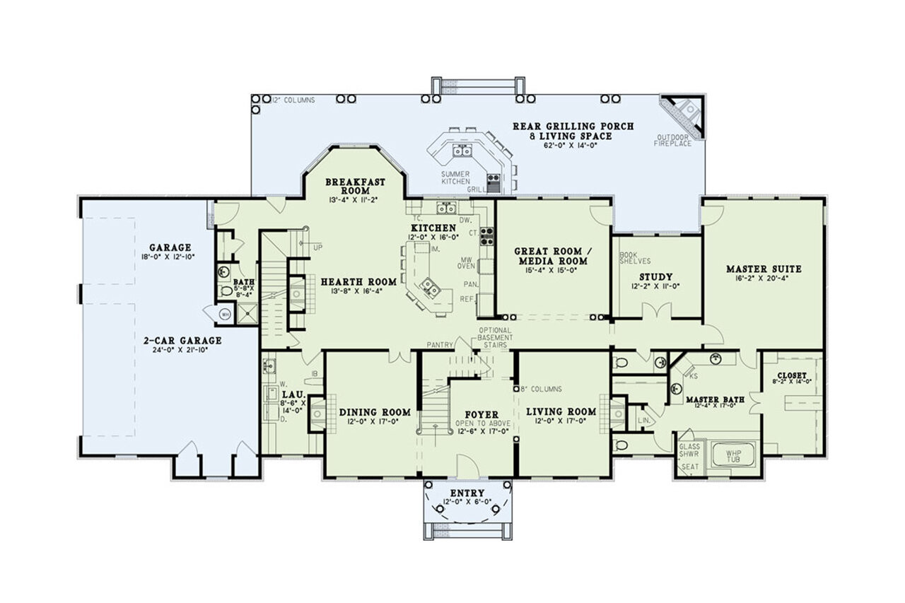 Colonial House Plan - Belvadere Court 98724 - 1st Floor Plan