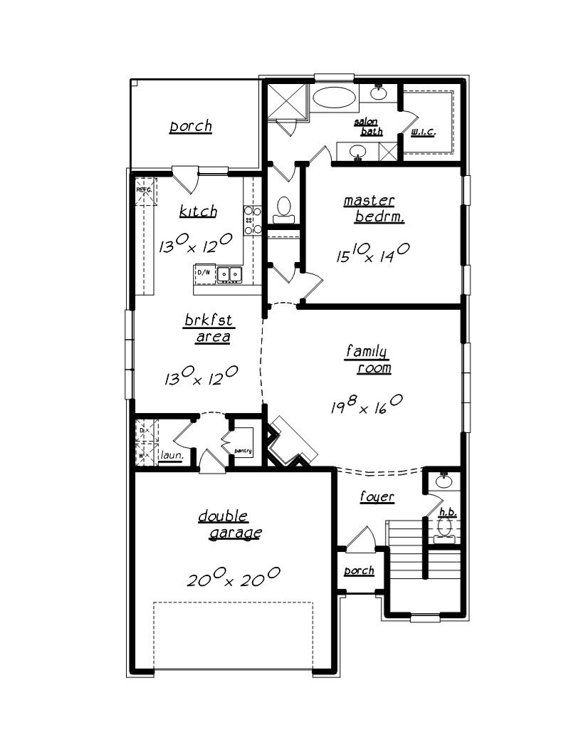 Traditional House Plan - 72822 - 1st Floor Plan