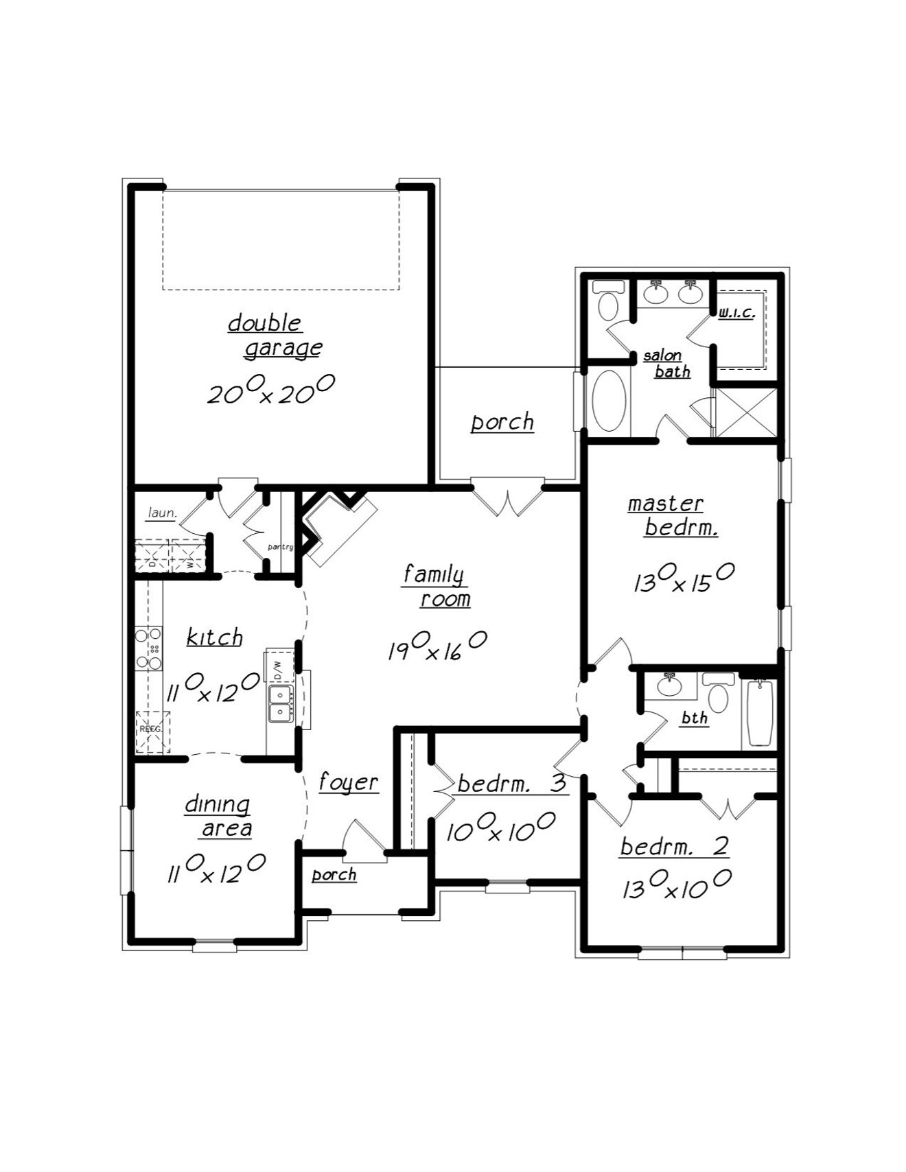 Traditional House Plan - 14259 - 1st Floor Plan