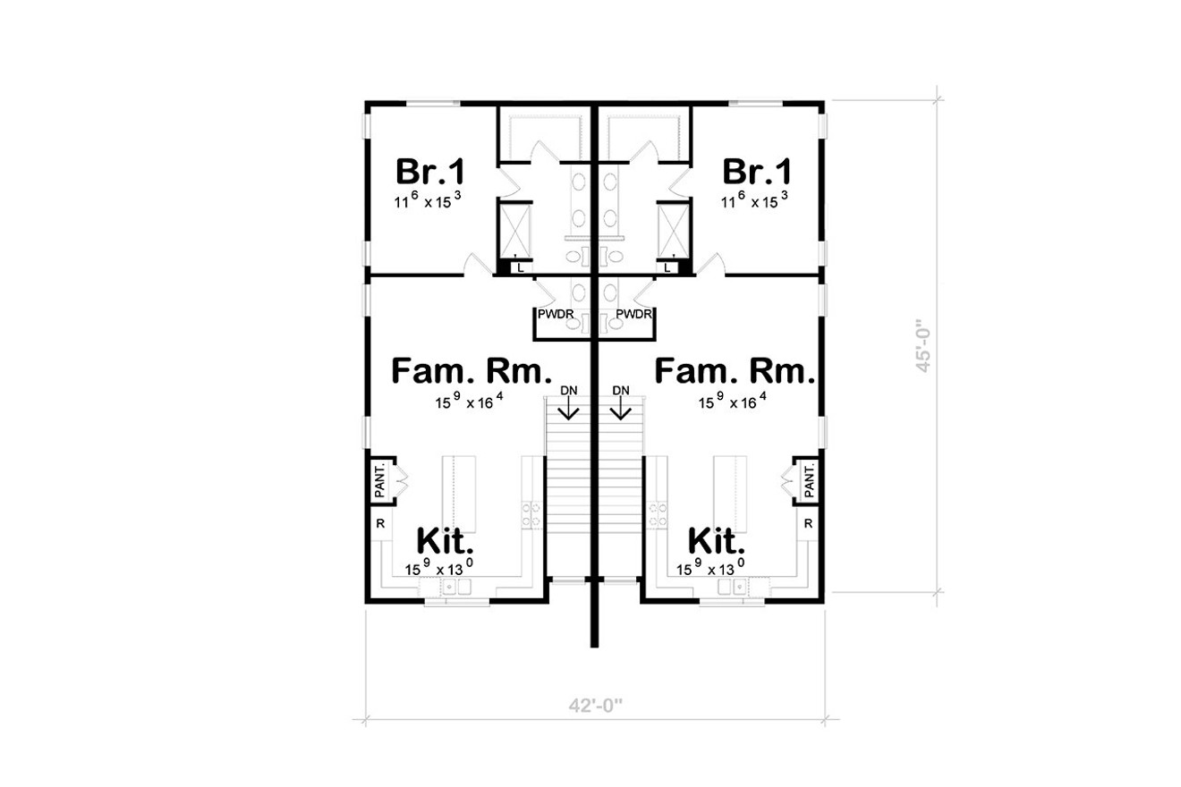 Modern House Plan - Cambria 50780 - 1st Floor Plan