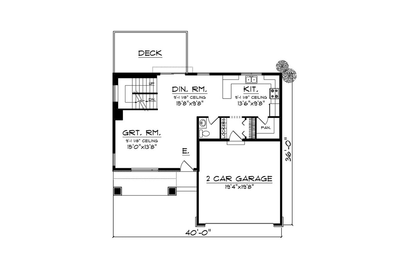 Modern House Plan - 74823 - 1st Floor Plan