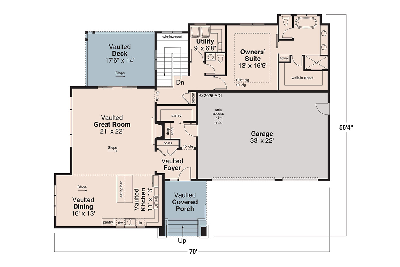 Contemporary House Plan - Maricopa 34114 - 1st Floor Plan