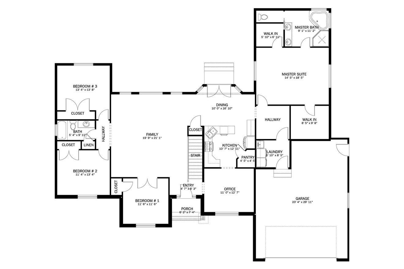 Craftsman House Plan - Westfield 60663 - 1st Floor Plan
