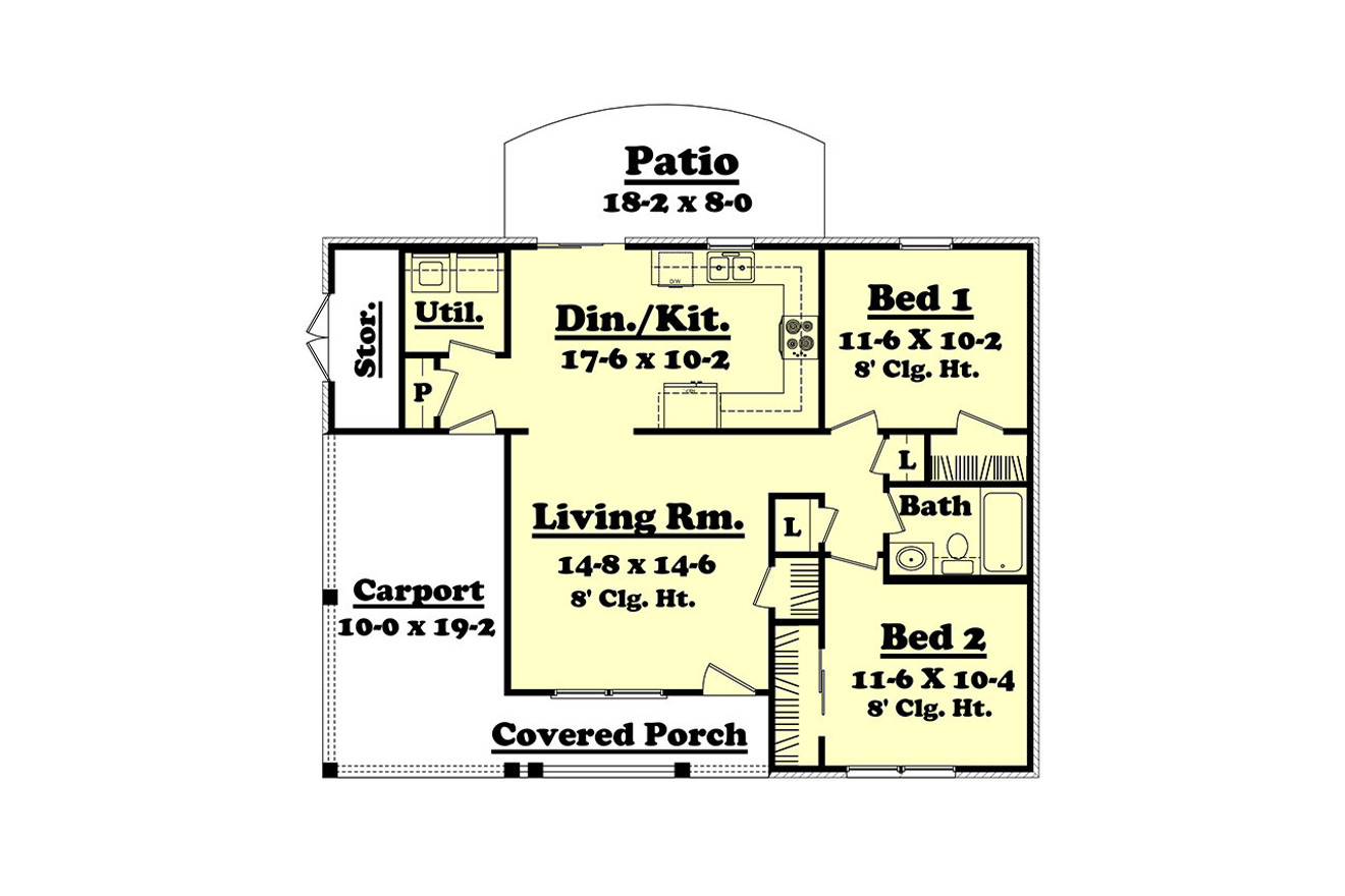 Traditional House Plan - Brookstone 89038 - 1st Floor Plan