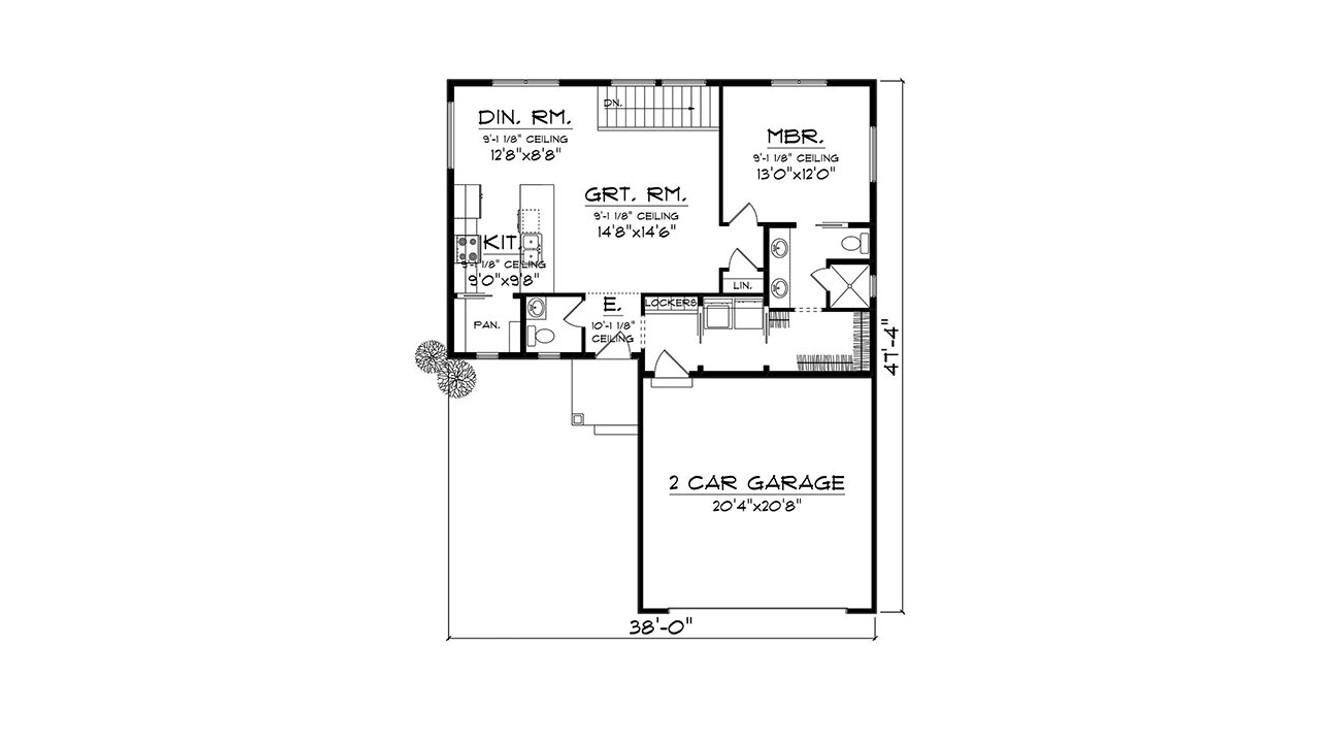 Ranch House Plan - 91232 - 1st Floor Plan