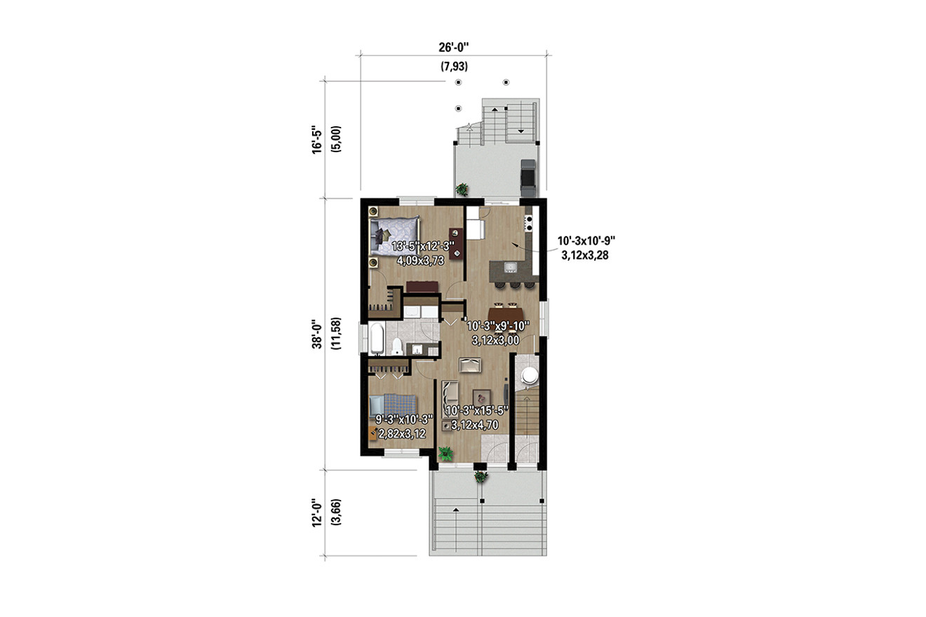 Farmhouse House Plan - 44875 - 1st Floor Plan