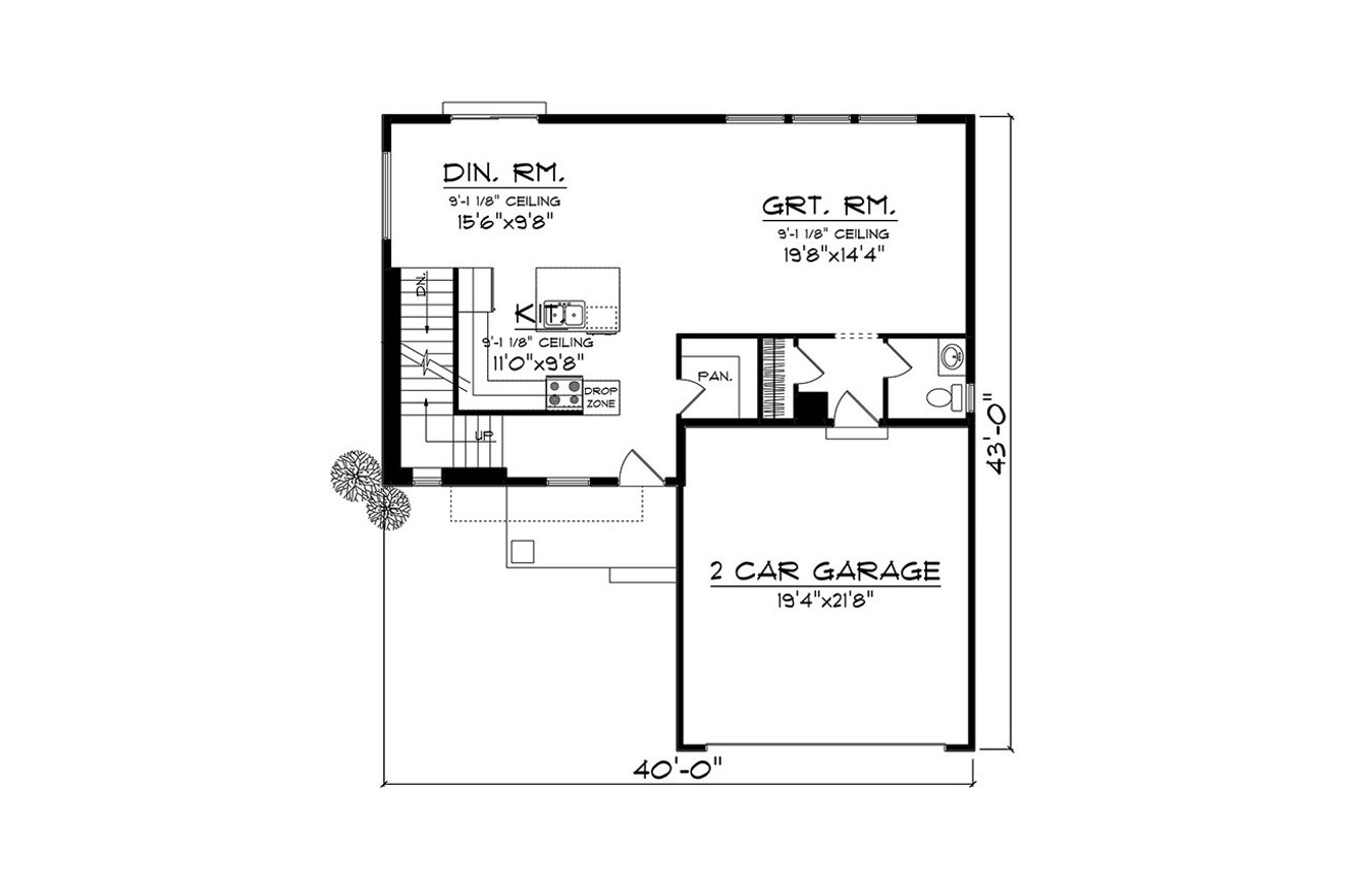Modern House Plan - 84169 - 1st Floor Plan