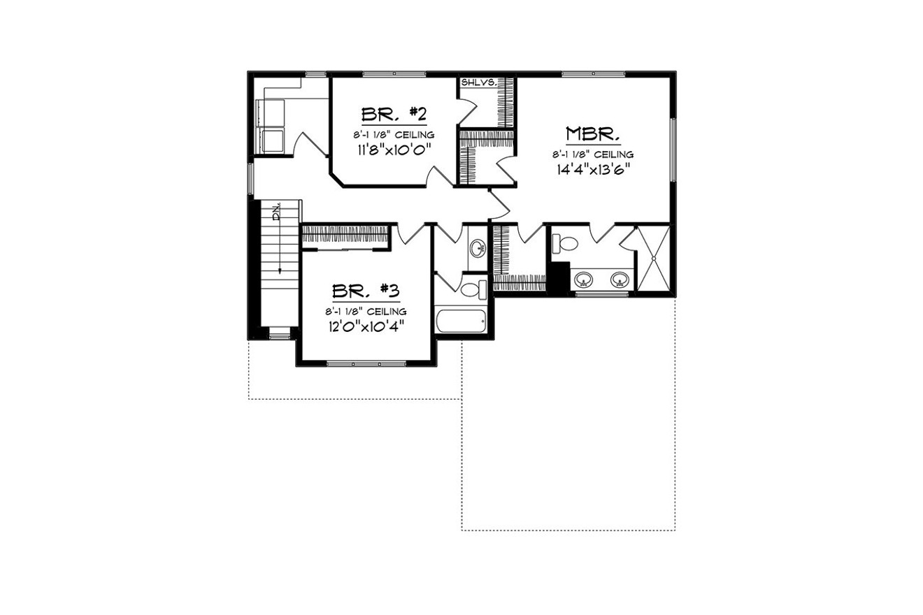Secondary Image - Modern House Plan - 84169 - 2nd Floor Plan