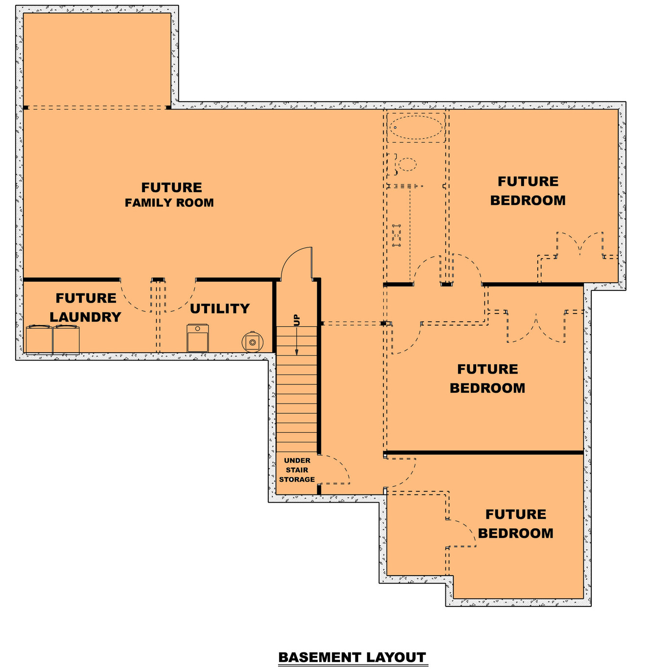 Secondary Image - Craftsman House Plan - The Orchard 56866 - Basement Floor Plan