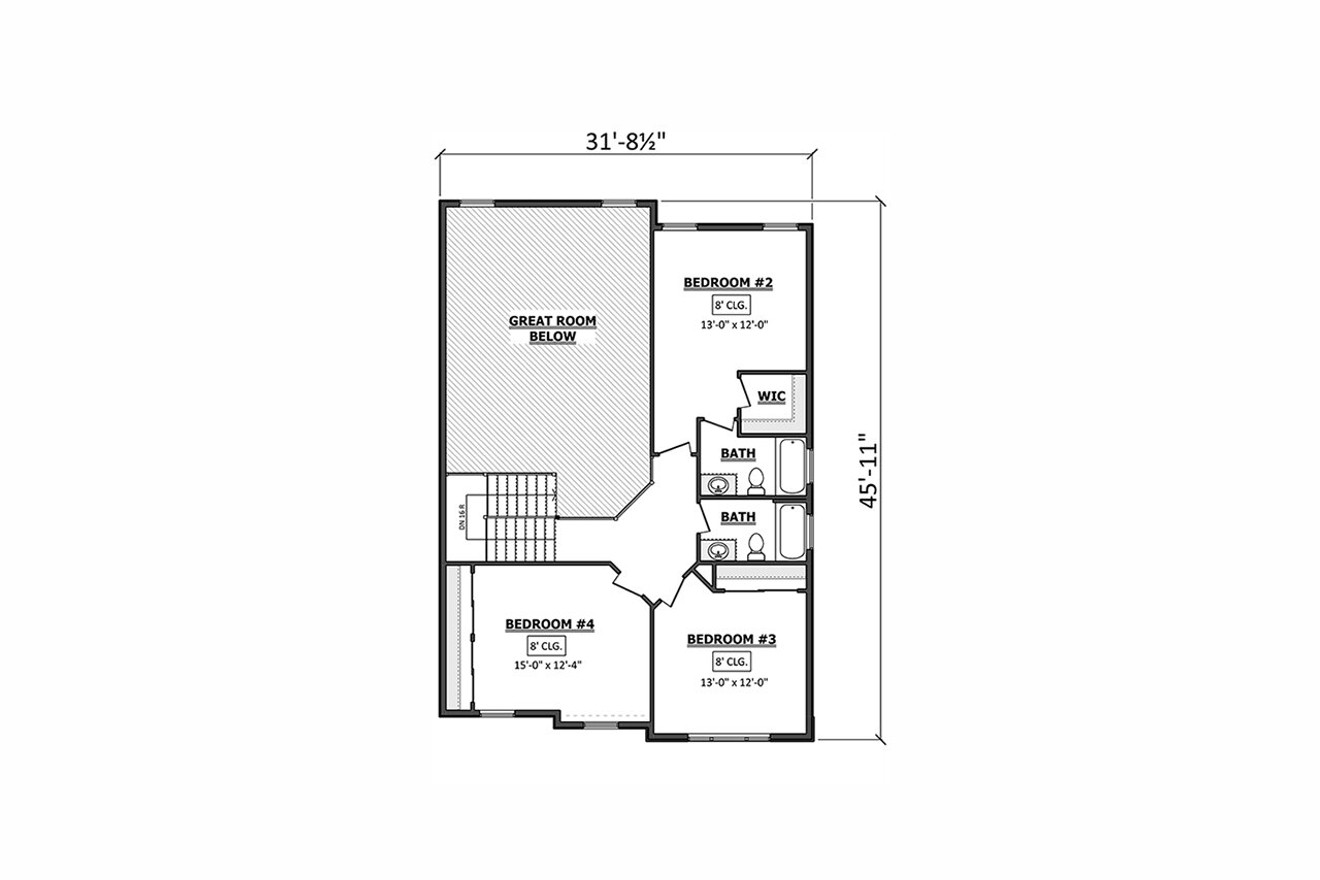 Craftsman House Plan - 69748 - 2nd Floor Plan