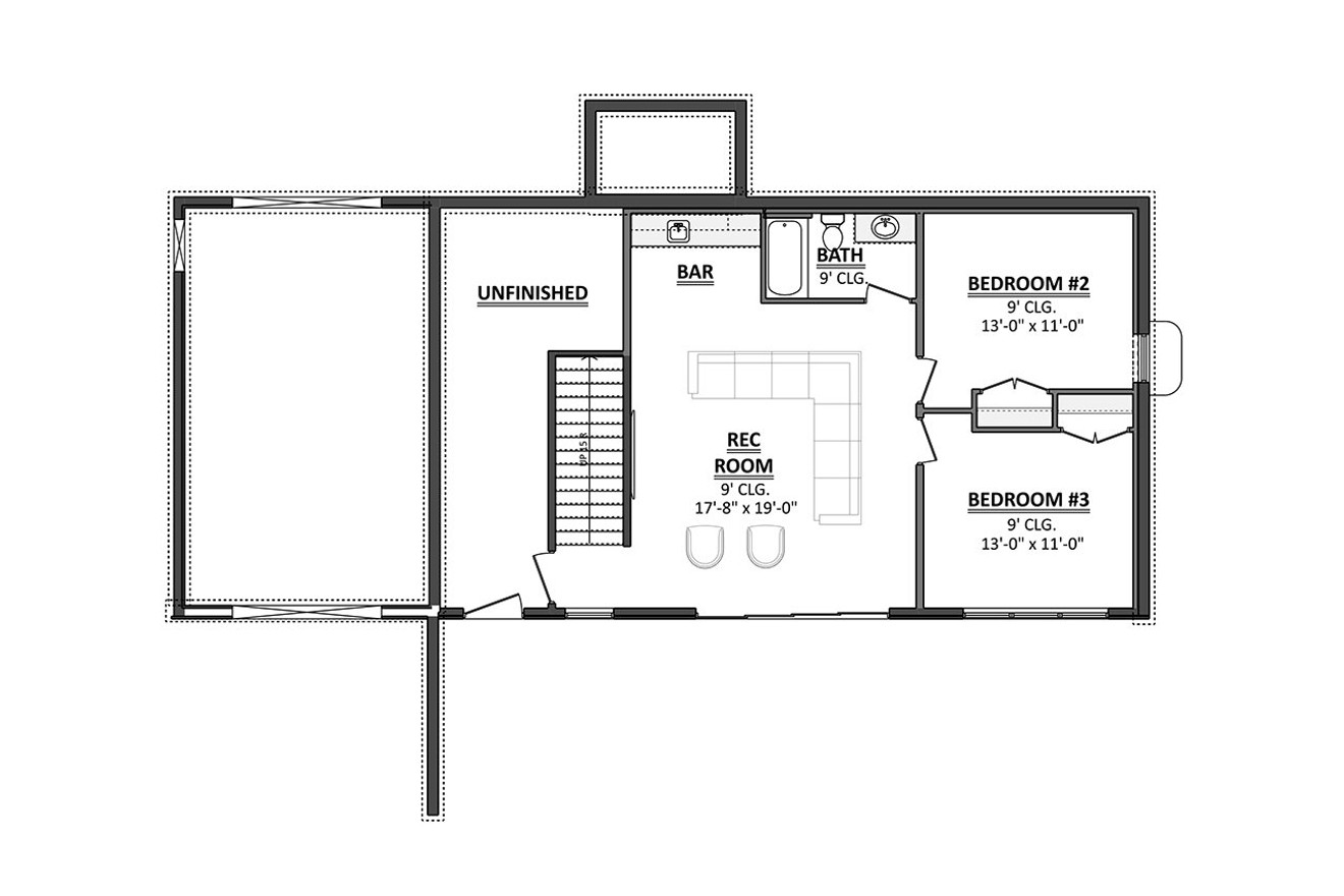 Modern House Plan - 12999 - Basement Floor Plan
