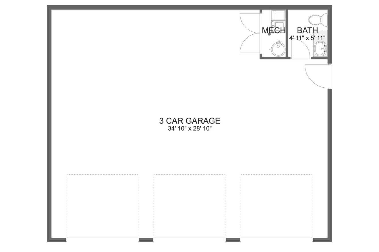 Cottage House Plan - Lind Garage 68757 - 1st Floor Plan