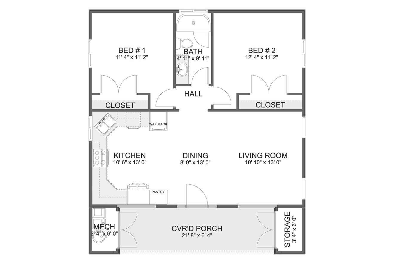 Modern House Plan - Buckner ADU 58645 - 1st Floor Plan